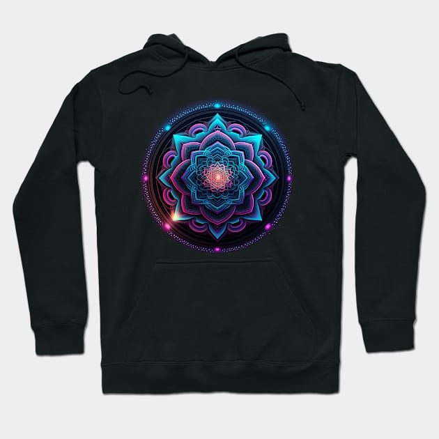 Synthwave Mandala Design Hoodie by Abili-Tees